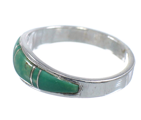 Turquoise And Sterling Silver Southwestern Jewelry Ring Size 6-3/4 WX58894